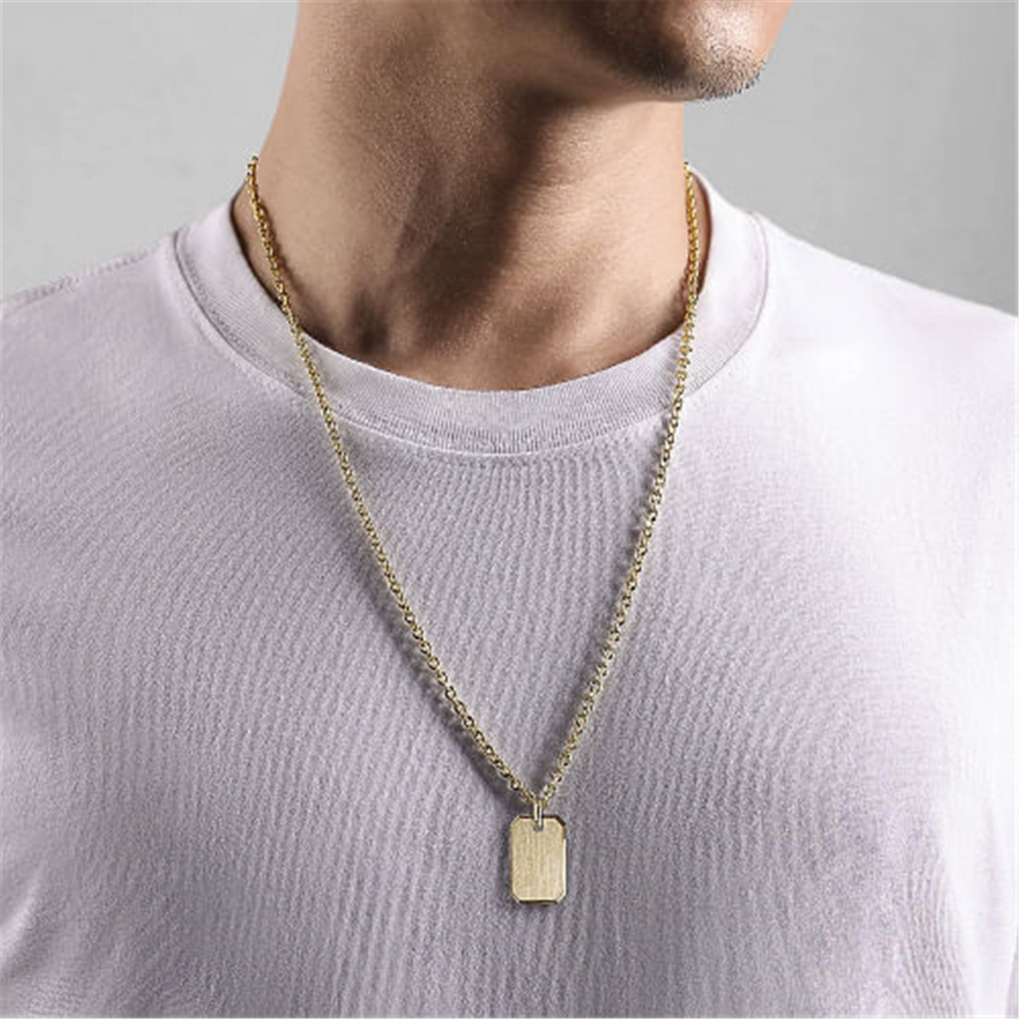 Gabriel & Co. Yellow Gold Dog Tag Pendant