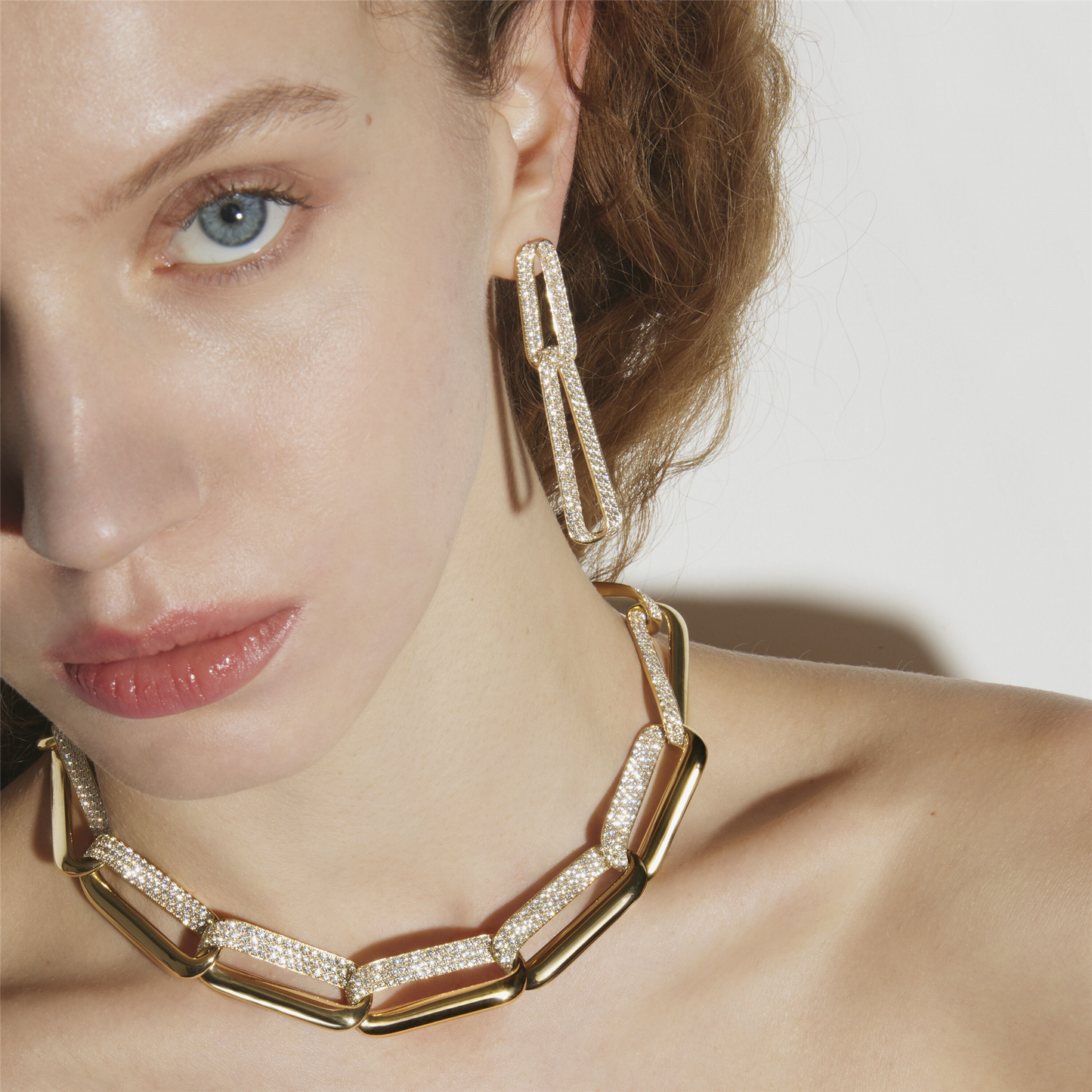 Hearts on Fire Inside/Out Diamond Pave Link Earrings in 18k White Gold