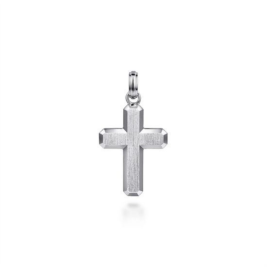 Gabriel & Co. 925 Sterling Silver Brushed Cross Pendant