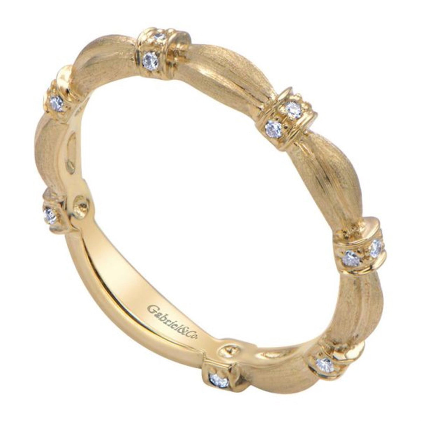 Gabriel & Co. Contoured Diamond Station Stackable Ring