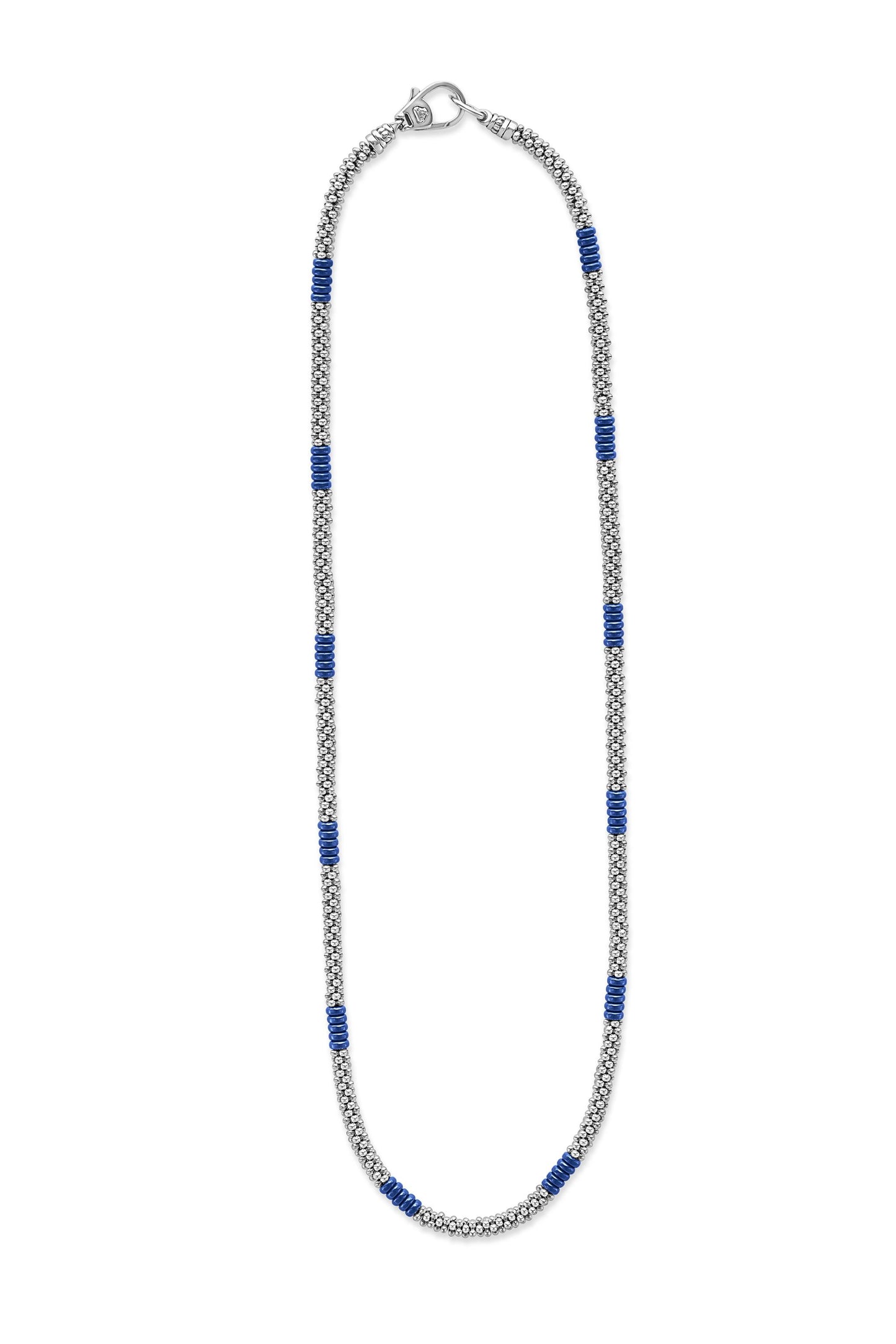 Lagos Ultramarine Silver Station Ceramic Beaded Necklace