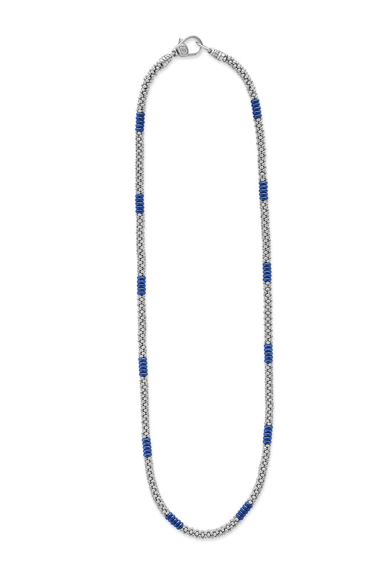 Lagos Ultramarine Silver Station Ceramic Beaded Necklace