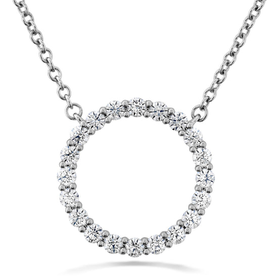 Hearts on Fire Medium Signature Diamond Circle Pendant in 18k White Gold