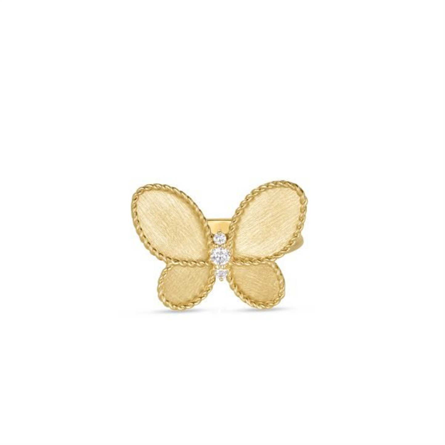 Roberto Coin Jasmine Diamond & Satin Finish Butterfly Ring