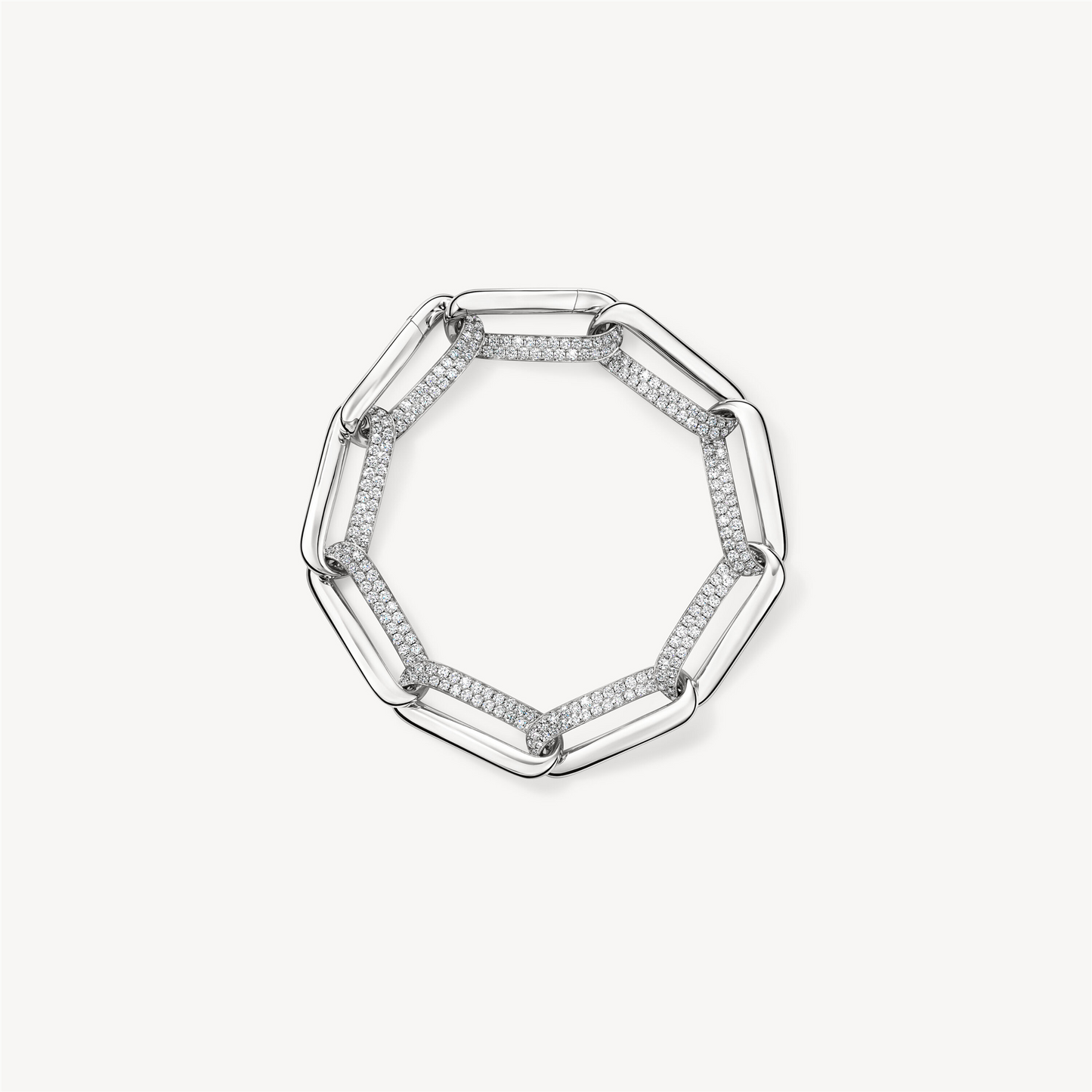 Hearts on Fire Inside/Out Diamond Link Bracelet in 18k White Gold