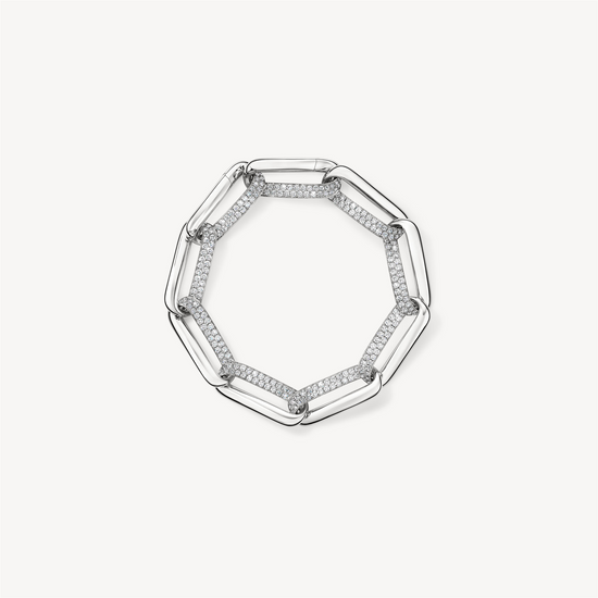 Hearts on Fire Inside/Out Diamond Link Bracelet in 18k White Gold