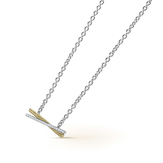 Lagos Two-Tone X Diamond Necklace