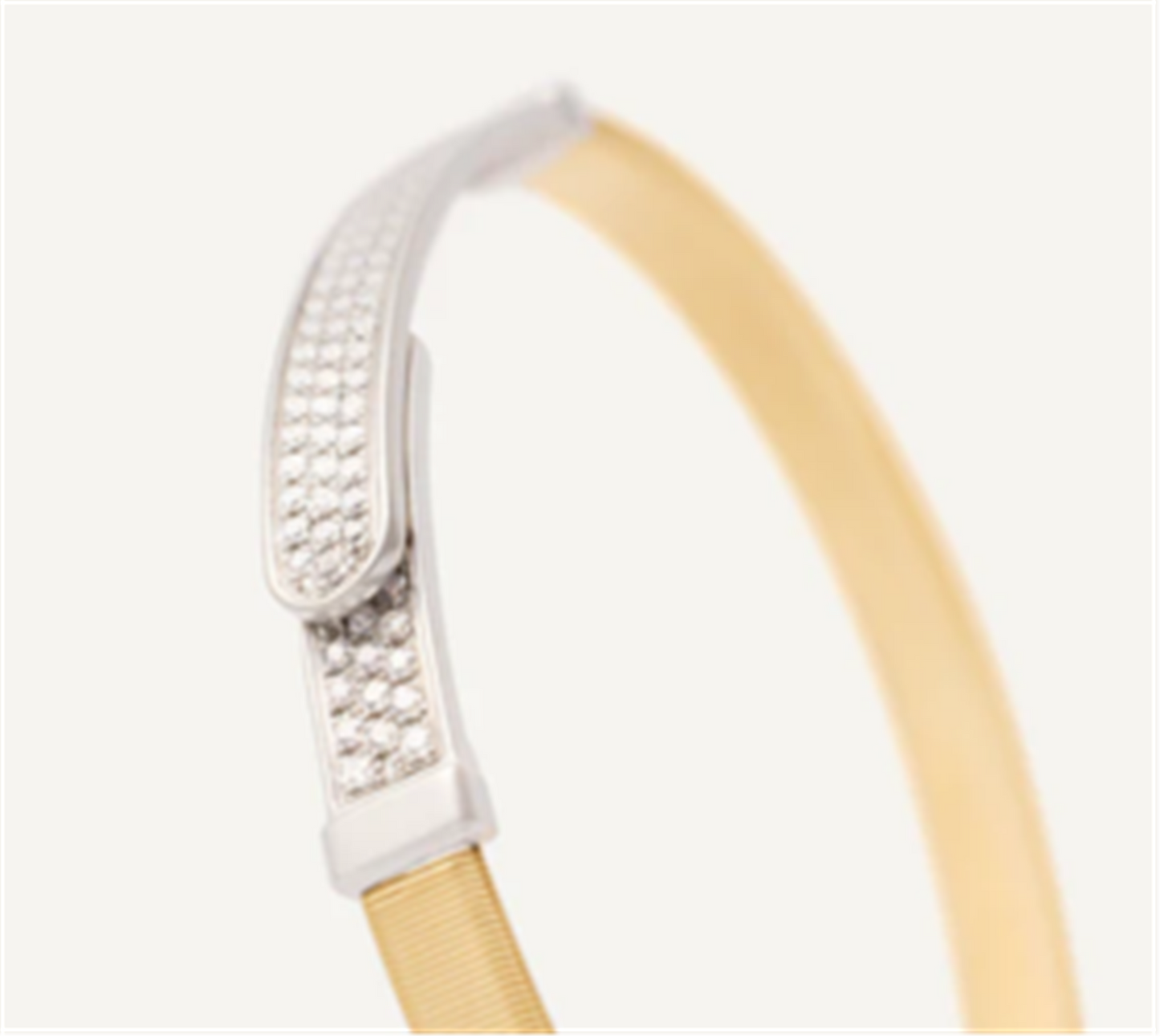 Marco Bicego Masai Diamond Pave Bangle Bracelet in 18k Two-Tone Gold