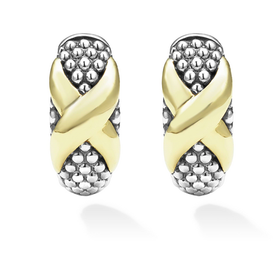 Lagos Two-Tone X Huggie Earrings