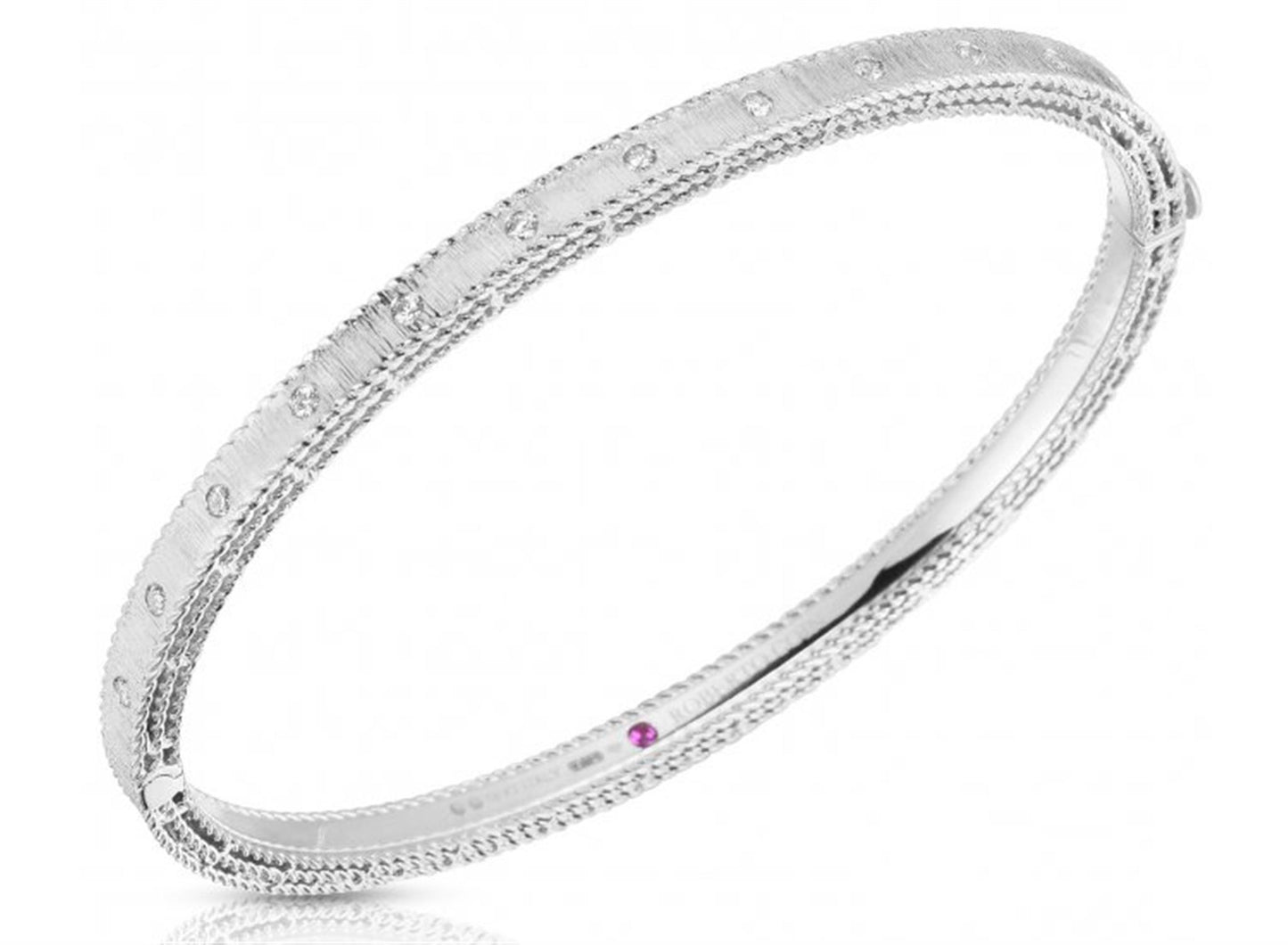 Roberto Coin Princess Diamond Satin Bangle