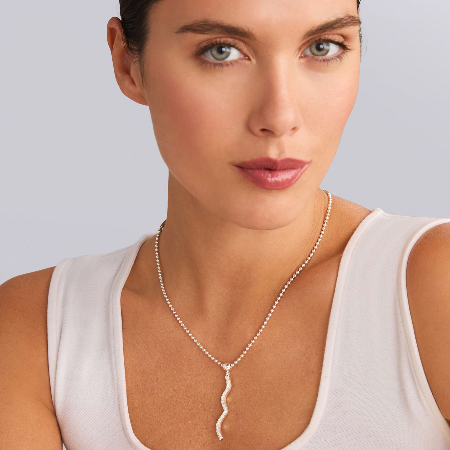 Lagos Large Wave Diamond Pendant Necklace