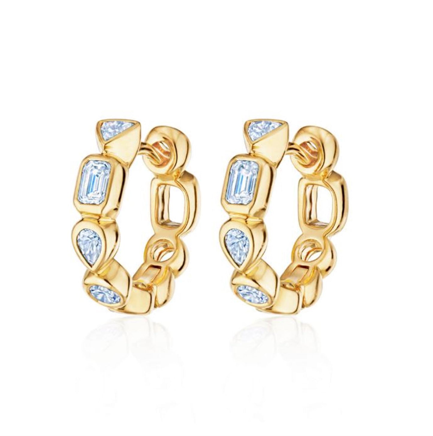 Kwiat Portofino Petite Diamond Mixed Shape Hoops