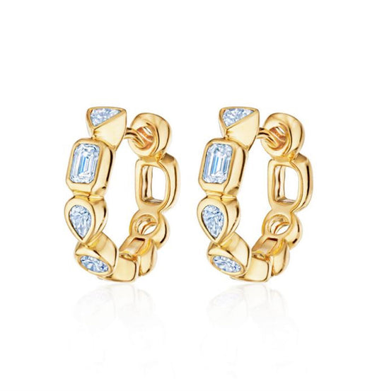 Kwiat Portofino Petite Diamond Mixed Shape Hoops