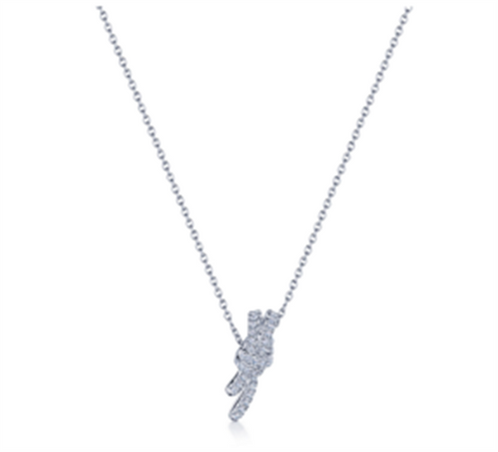 Kwiat Entwine Petite Knot Diamond Pendant Necklace in Platinum
