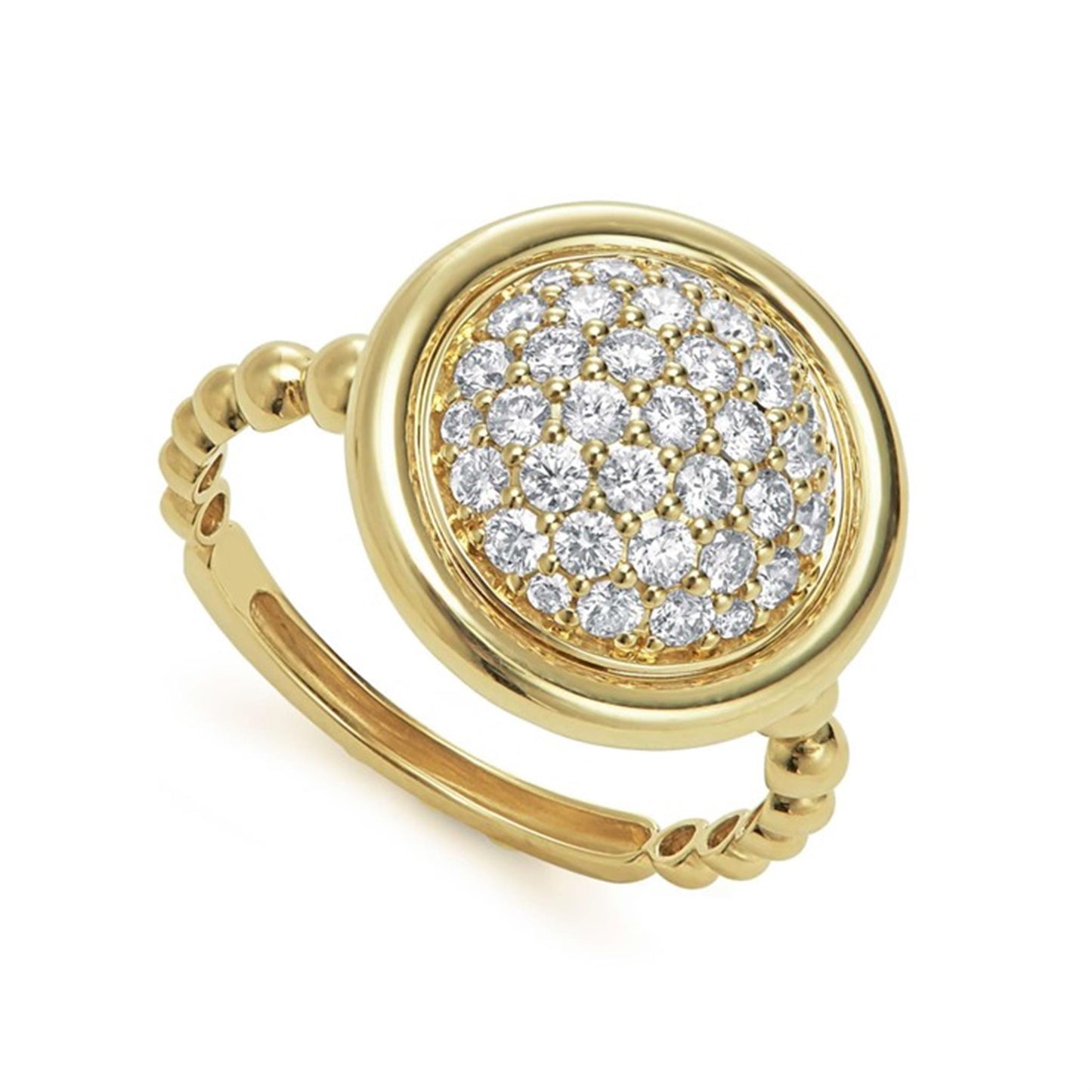 18K Gold Circle Diamond Ring