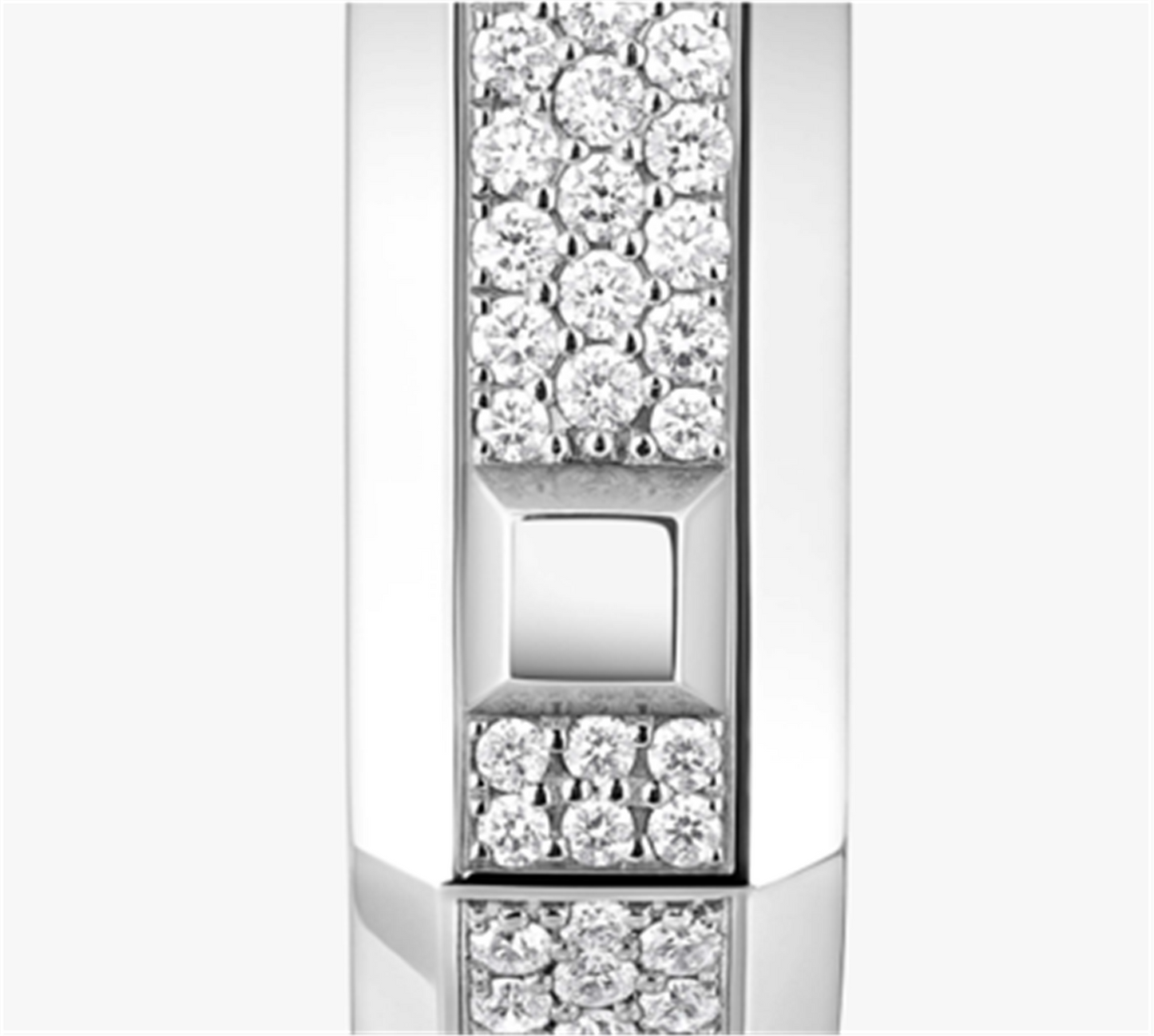Messika Moderniste Single Pavé Diamond Hoop Earring, Medium in 18k White Gold