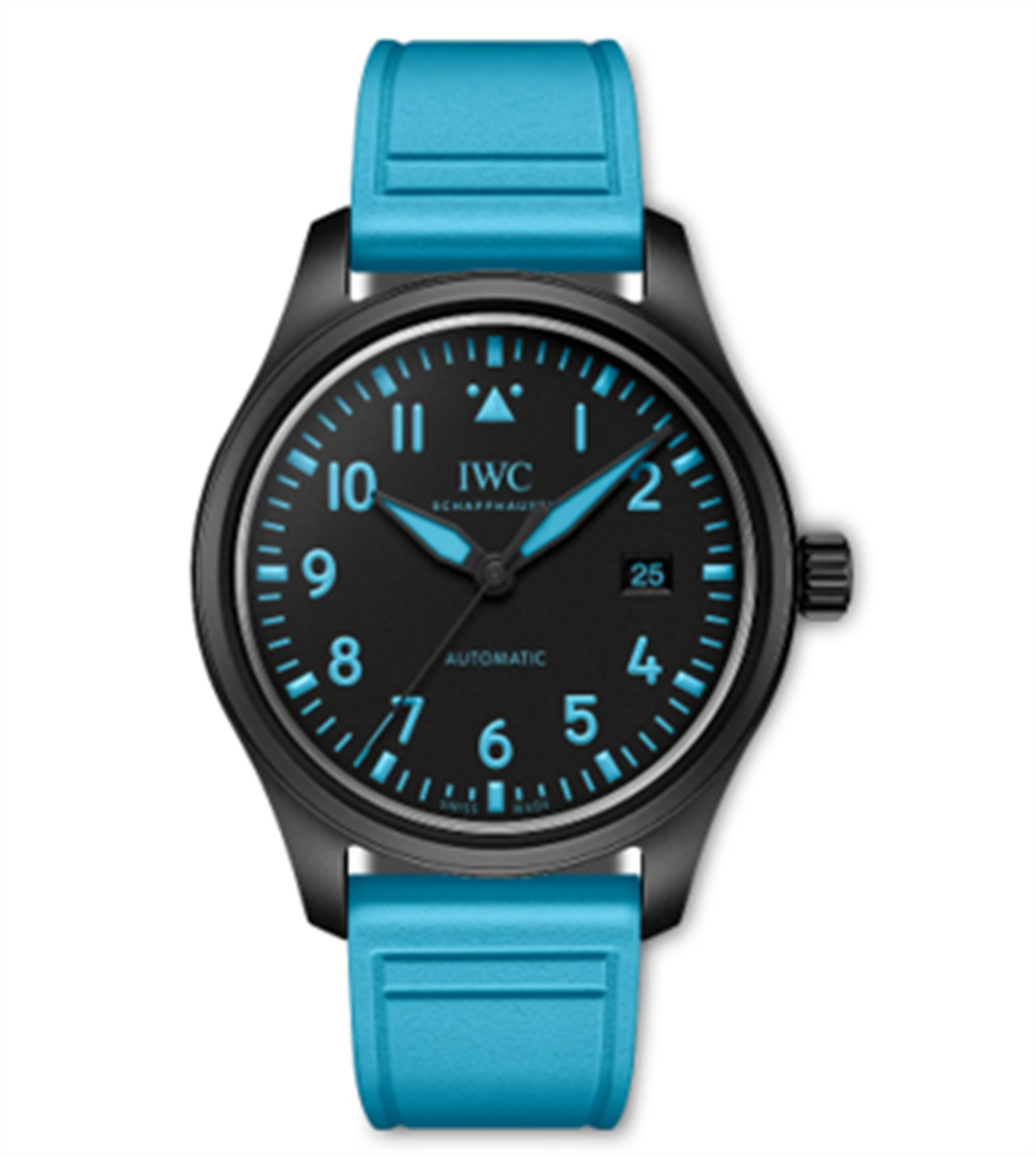 IWC Pilot's Watch Automatic 41mm George Russell in Black Ceramic - Black Dial & Rubber Strap