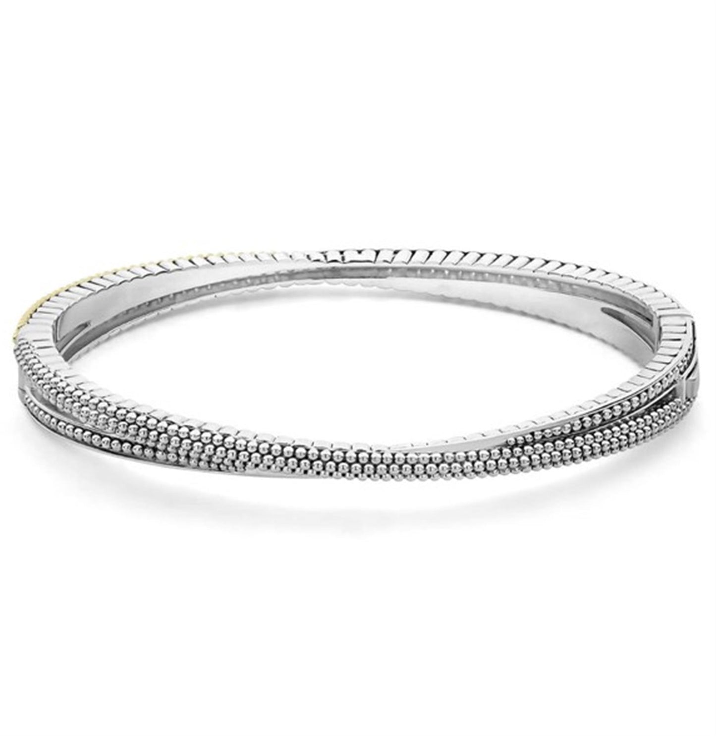 Lagos 18k Gold Caviar and Diamond Bangle