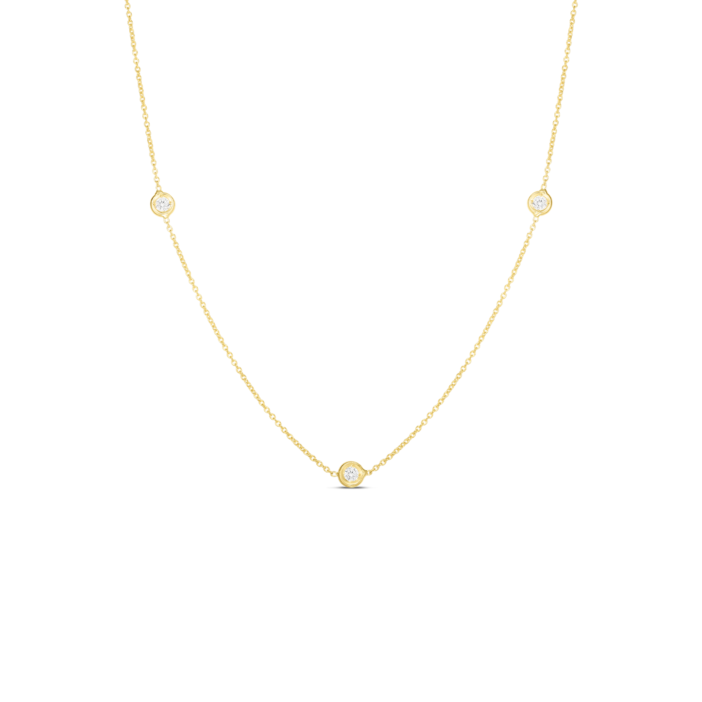 Roberto Coin Gold Diamonds by the Inch 3 Station Necklace