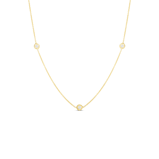 Roberto Coin Gold Diamonds by the Inch 3 Station Necklace