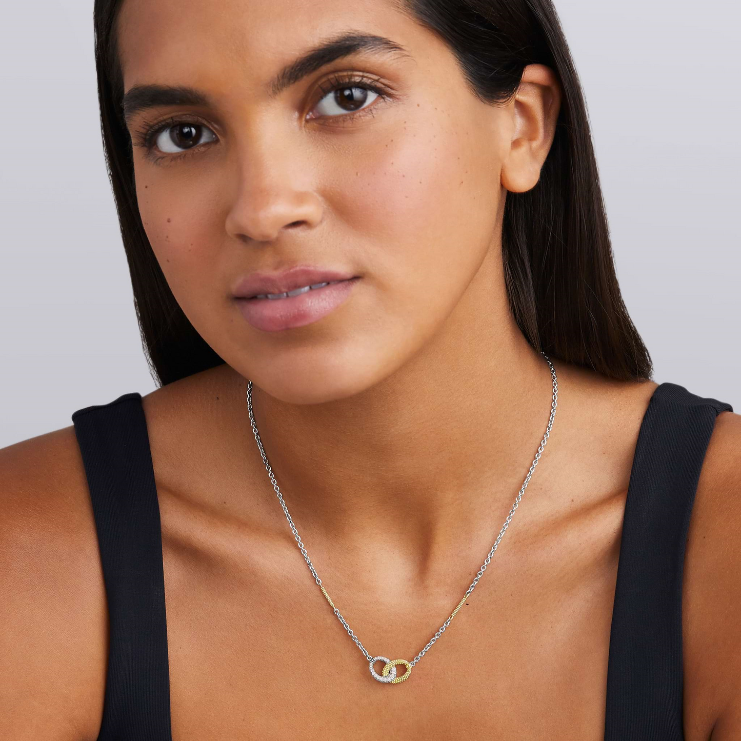 Lagos Two-Tone Link Diamond Necklace
