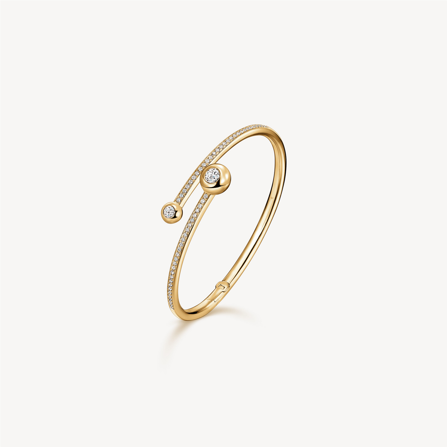 Hearts On Fire Dream Bypass Pave Bangle in 18k Yellow Gold