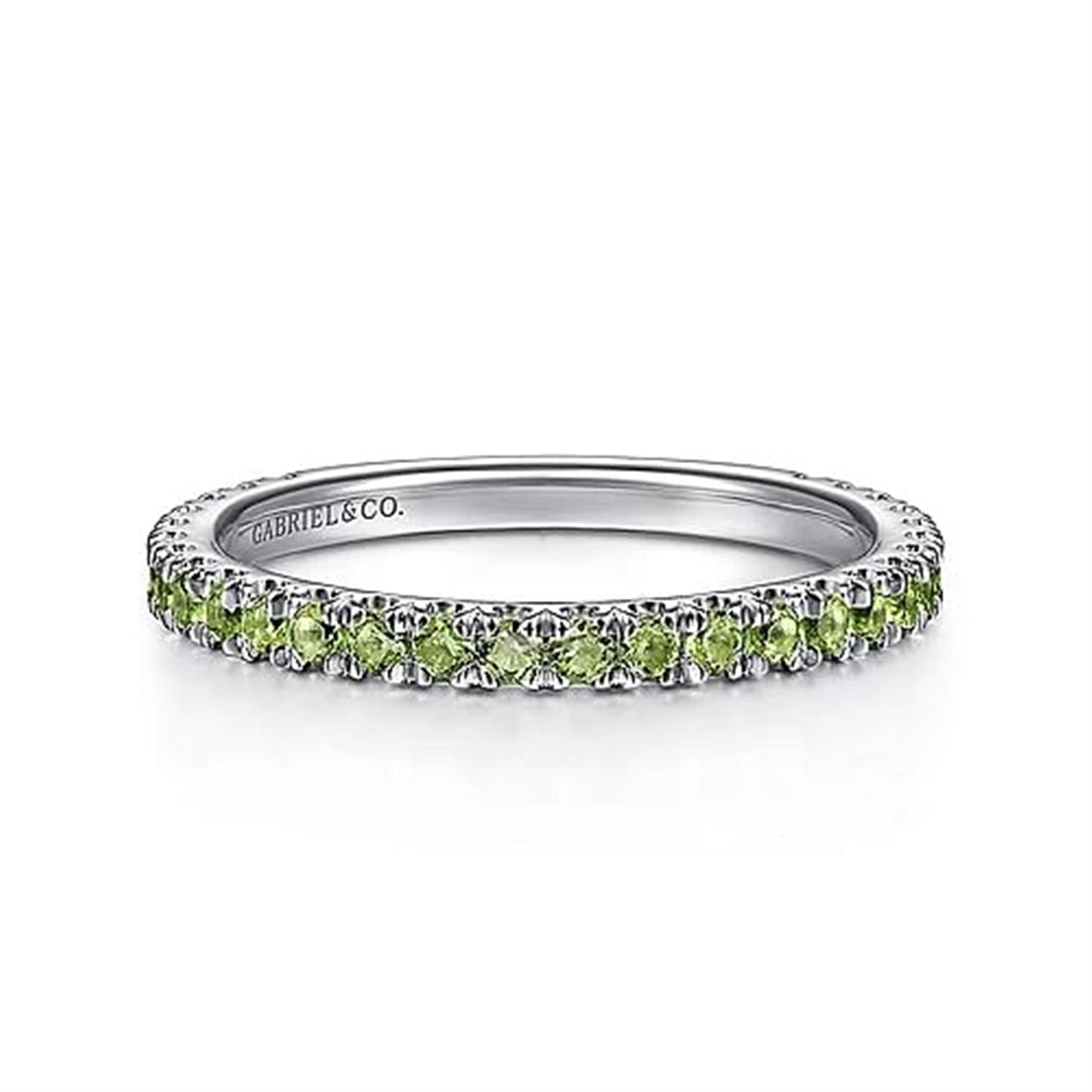 14K White Gold & Peridot Stackable Ring
