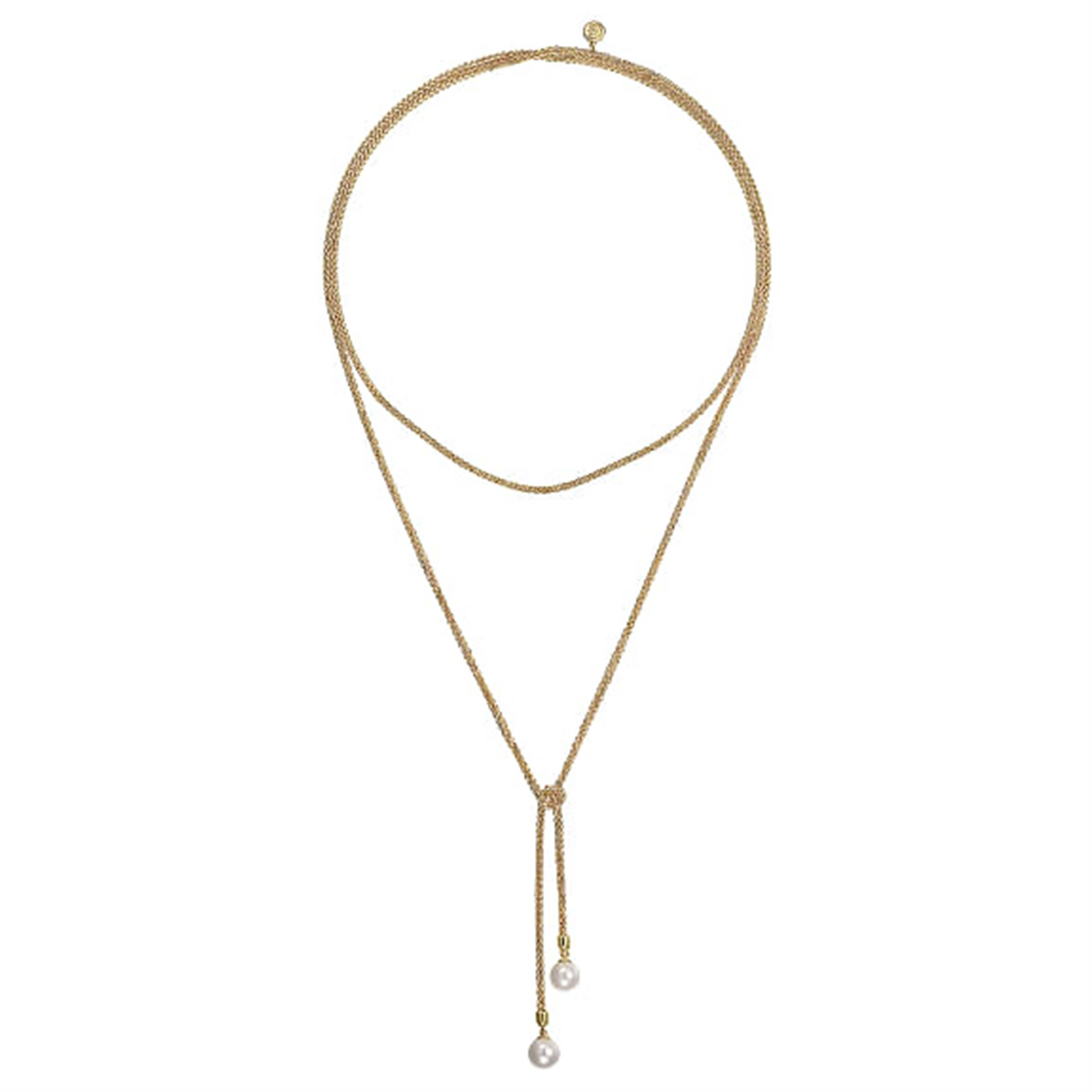 Gabriel & Co. Gold Pearl Wrap Around & Tie Necklace