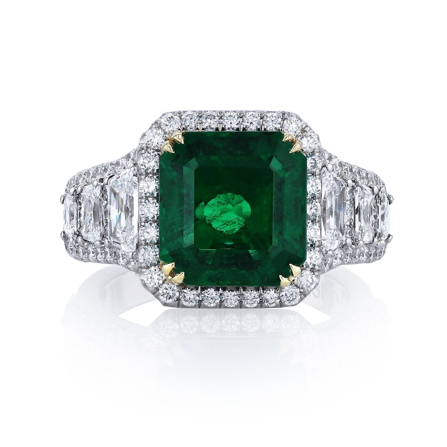 Joshua J Platinum, Emerald, & Traqezoid Diamond Ring