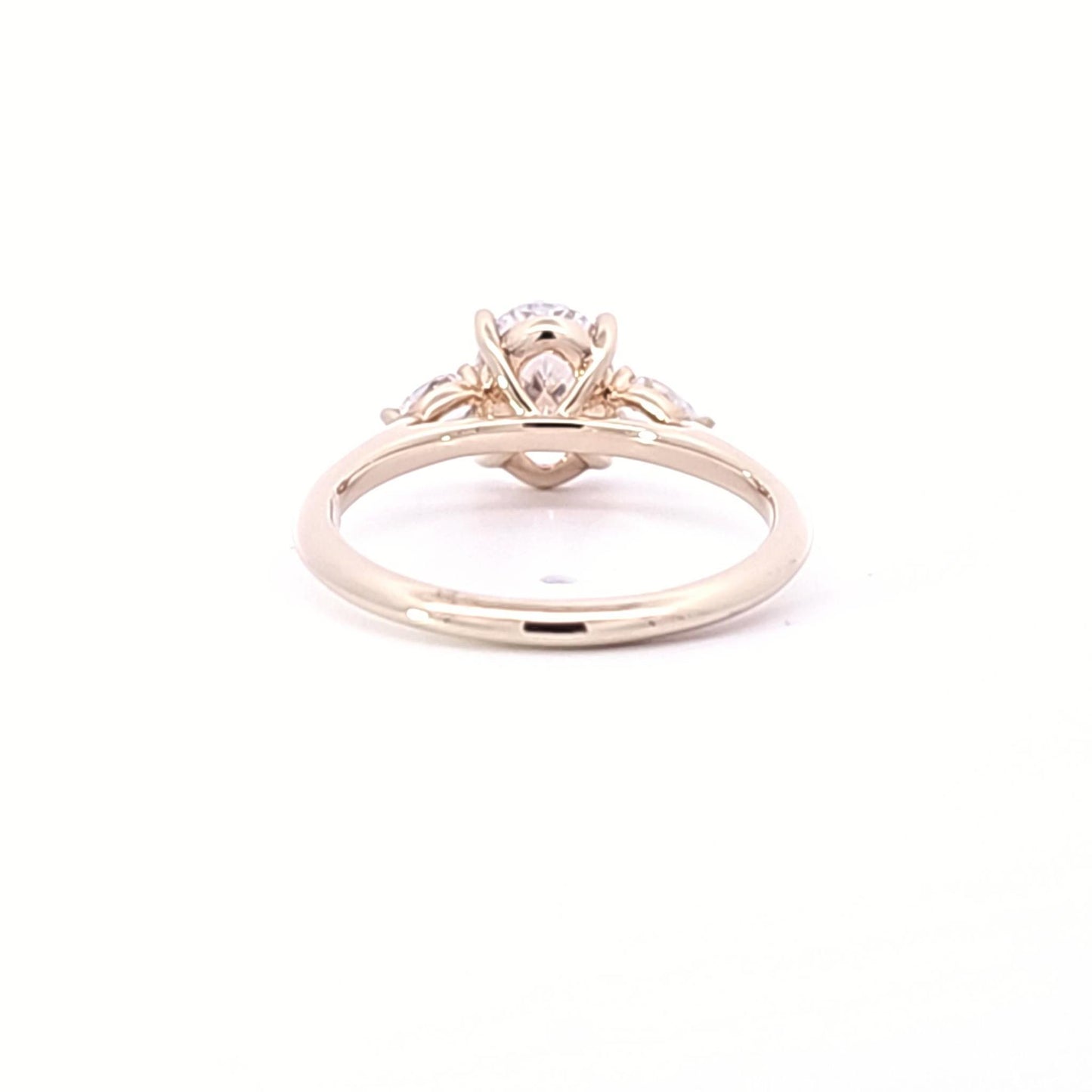 Gold 3-Stone Semi-Mount Engagement Ring