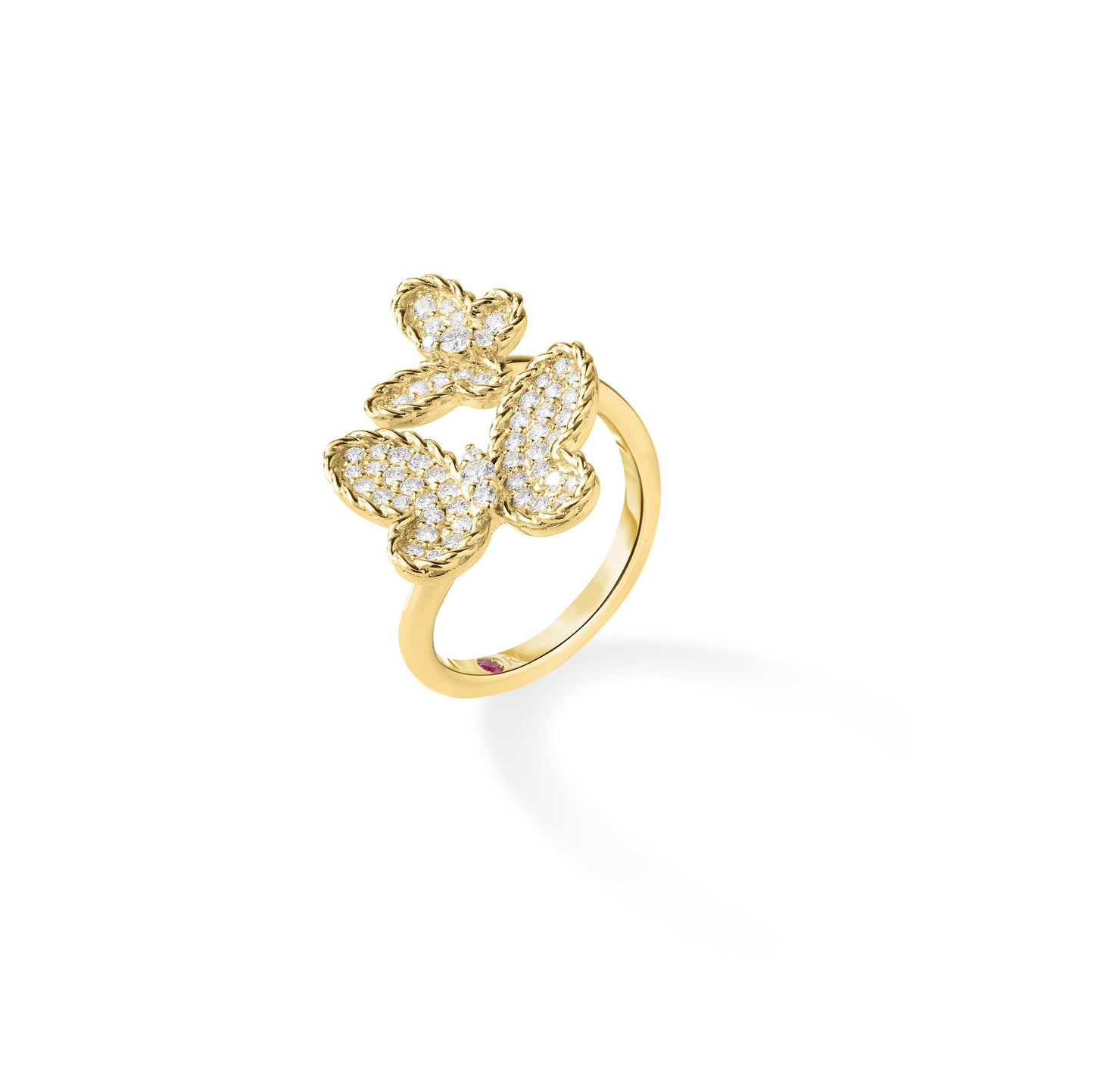 Roberto Coin Diamond Jasmine Butterfly Ring in 18k Gold