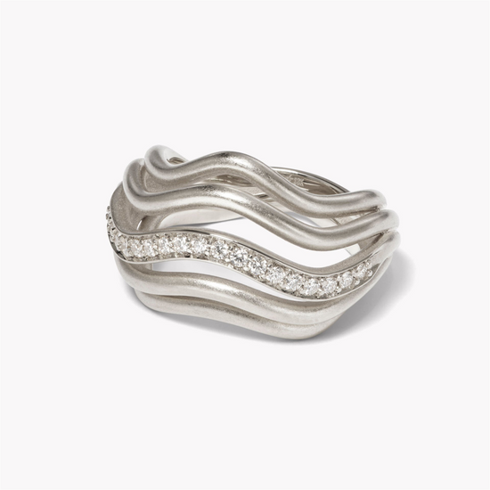 Jamie Turner Sierra Diamond Cocktail Ring in 18k White Gold