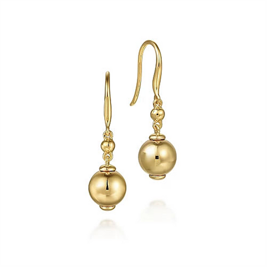 Gabriel & Co. Gold Bujukan Balls Fish Wire Drop Earrings