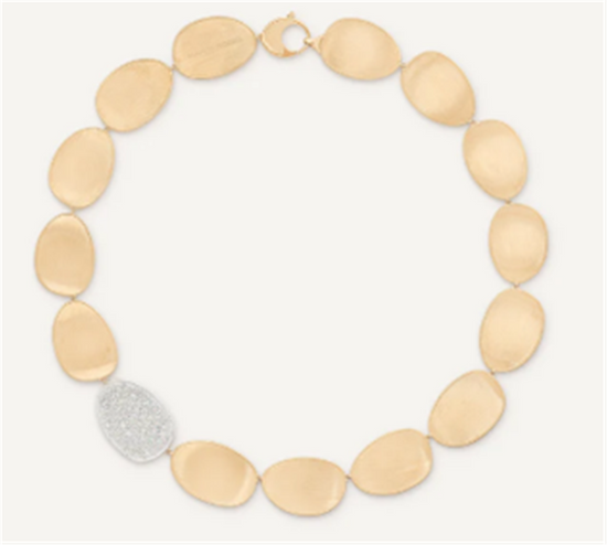 Marco Bicego Lunaria Diamond and Gold Petal Necklace