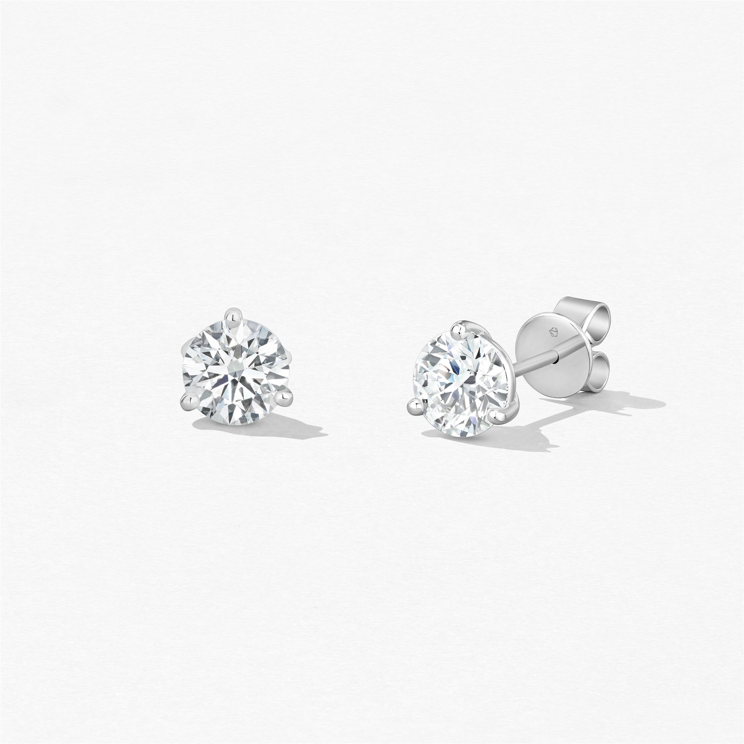 Hearts On Fire 1/4 ct Three-Prong Diamond Studs in 18k White Gold