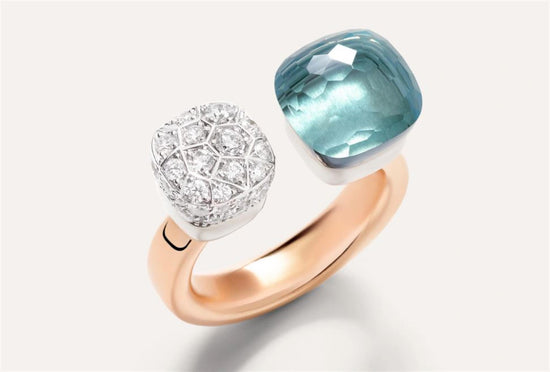 Pomellato Nudo Sky Blue Topaz & Diamond Ring