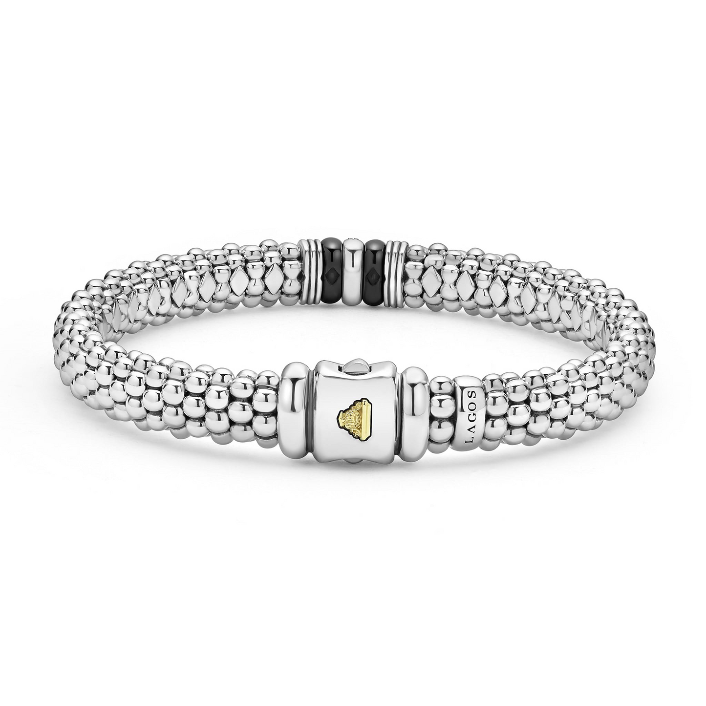 Lagos Single Station Diamond Caviar Bracelet