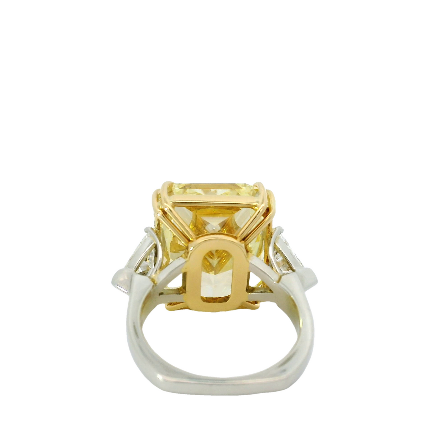 10ct Fancy Diamond 3-Stone Engagement Ring in 18k Yellow & White Gold