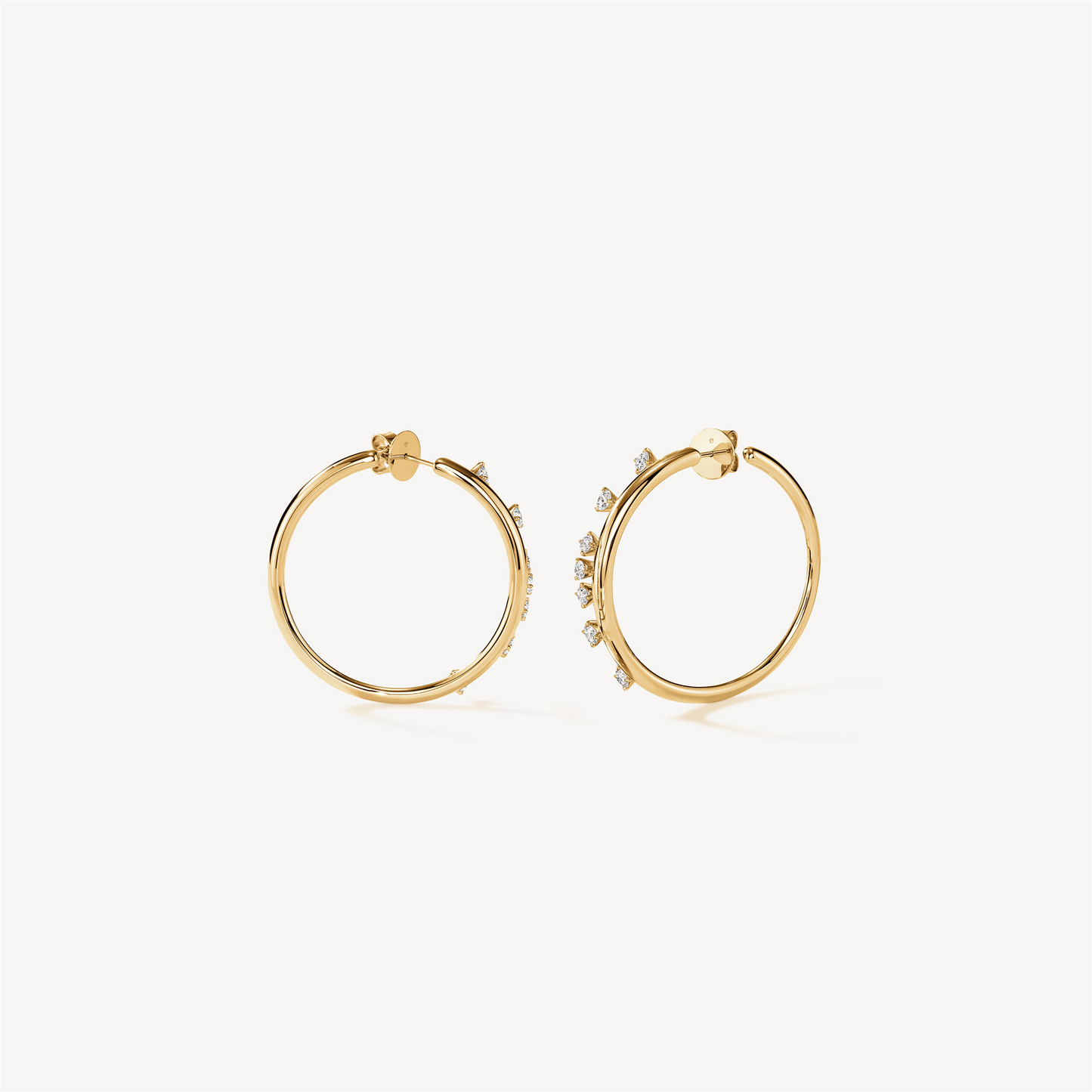 Hearts On Fire Barre Floating Diamond Hoop Earrings, Medium in 18k Yellow Gold
