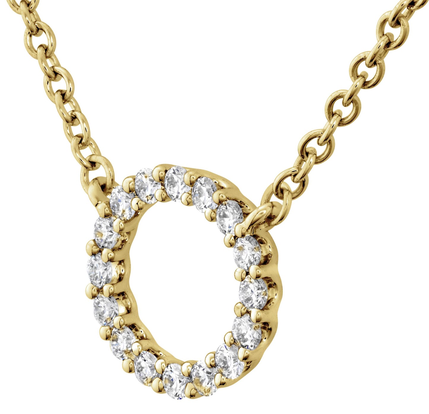 Hearts on Fire Gold Diamond Circle Pendant in 18k Gold