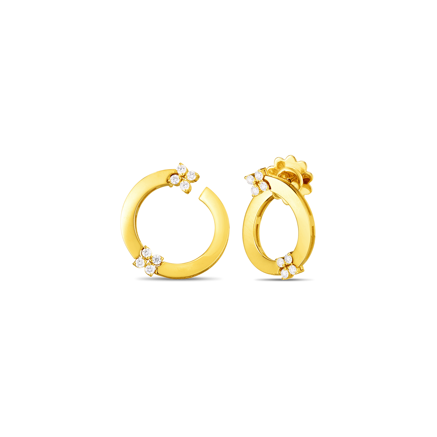 Roberto Coin Gold Love in Verona Diamond Hoop Earrings