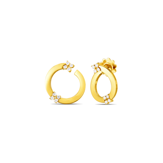 Roberto Coin Gold Love in Verona Diamond Hoop Earrings