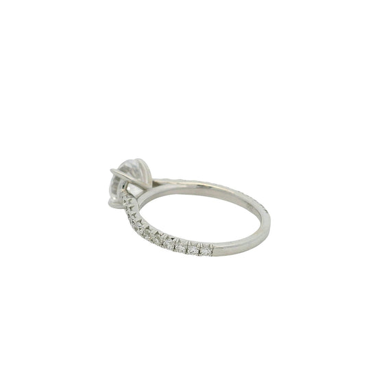 Couture Four Prong Semi-Mount Engagement Ring with Diamond Sides