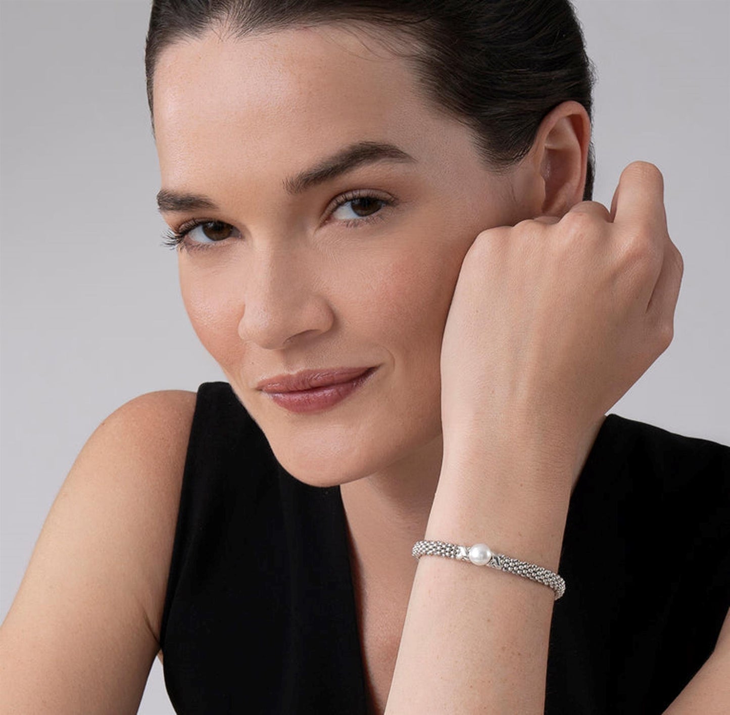 Lagos Silver X Pearl Caviar Bracelet