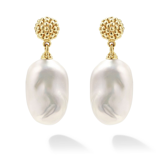 Lagos Baroque Pearl Drop Earrings in 18k Gold