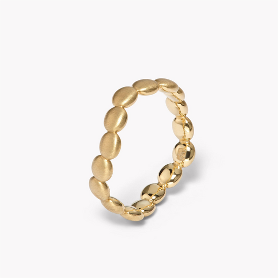 Jamie Turner Beaded Curve Stacking Ring in 18k Yellow Gold