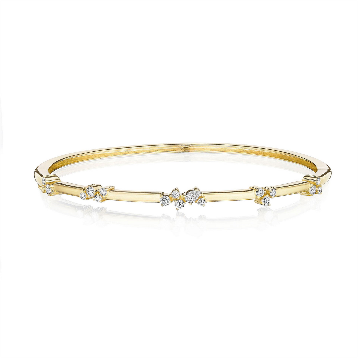 Penny Preville Stardust Diamond Cluster Station Bangle in 18k Gold