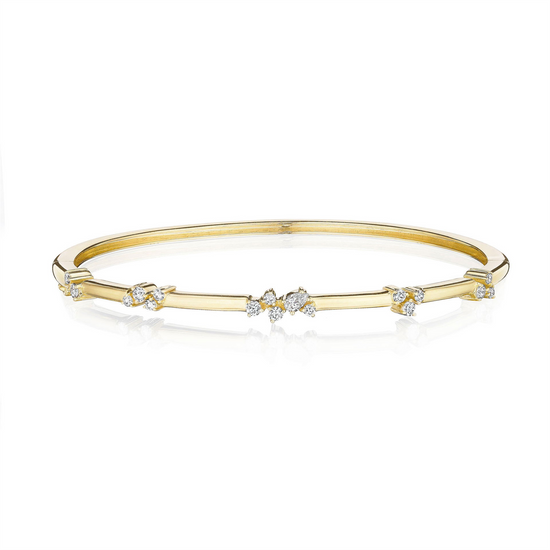 Penny Preville Stardust Diamond Cluster Station Bangle in 18k Gold