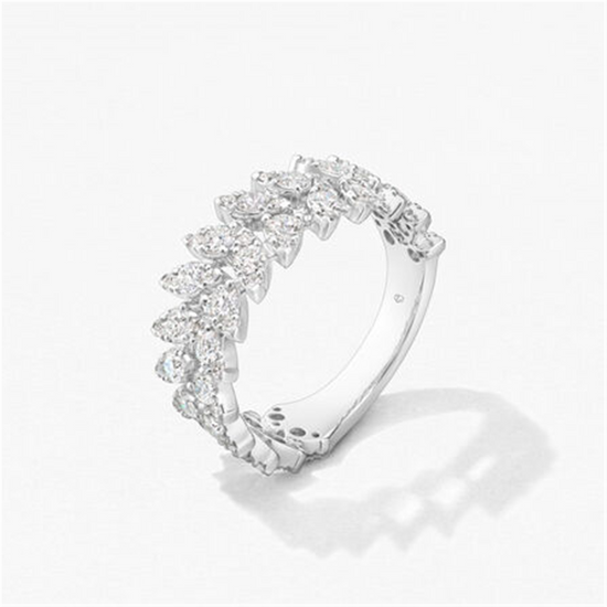 Hearts on Fire Aerial Double Dewdrop Ring in 18k White Gold