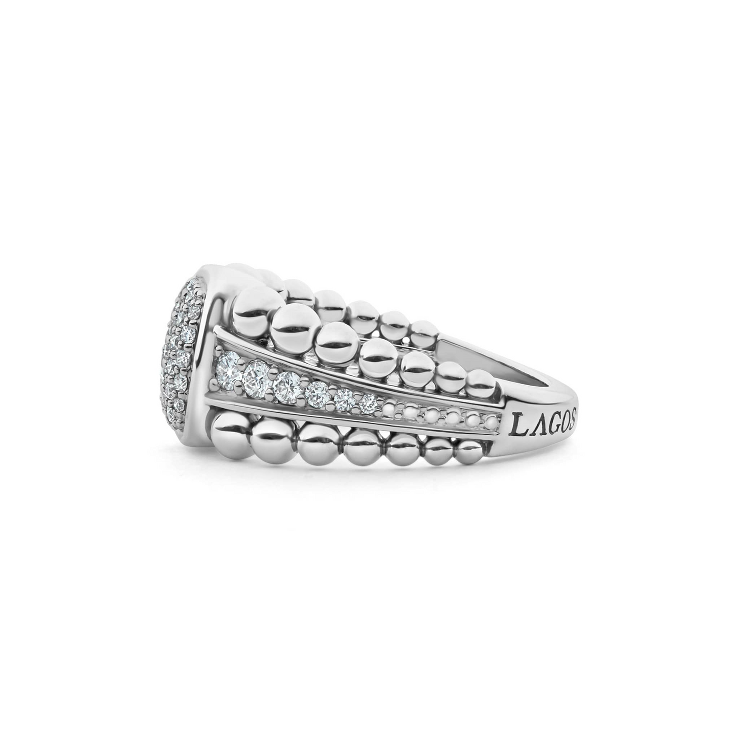 Lagos Small Diamond Statement Ring in Sterling Silver